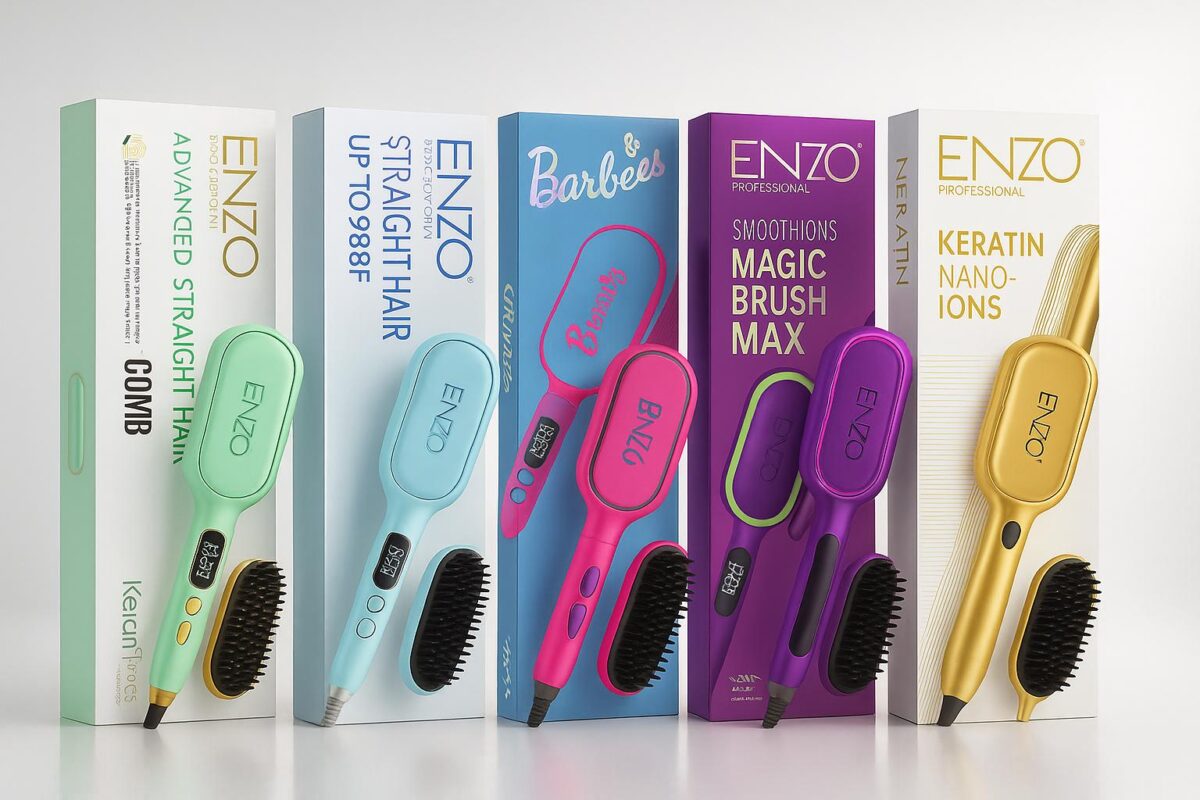 ENZO Electric Hair Straightening Brushes – Image 1
