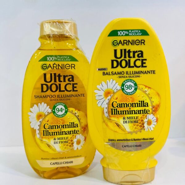 Garnier Ultra Dolce Camomilla Illuminante & Miel di Fiori – Shampooing et Après-shampooing