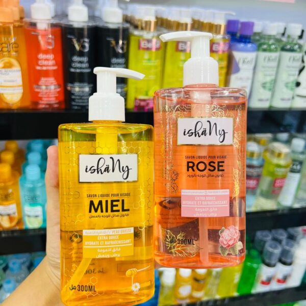 IshaNy – Savon Liquide pour Visage Miel & Rose